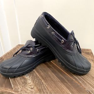 Sperry top sider rain shoes size 7 navy blue
